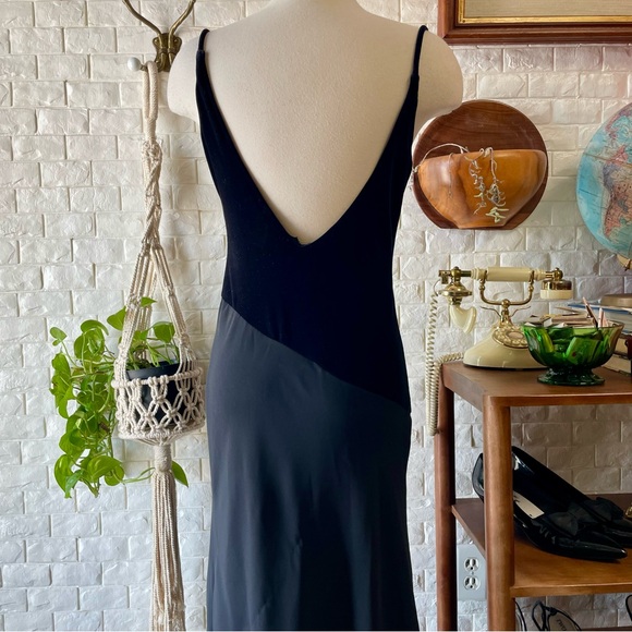 Vintage 90s Y2K Zum Zum Bias Cut Asymmetrical Velvet + Chiffon Formal Slip Gown - Picture 11 of 17